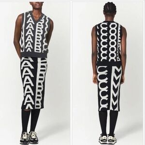 Marc Jacobs “Monogram Knit Vest And Skirt Set”